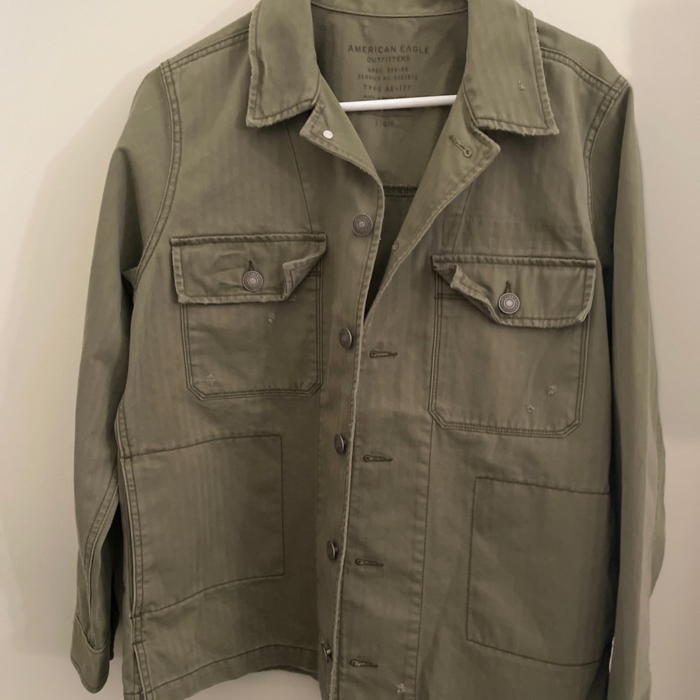 AEO NWOT Military Distressed Jacket Large